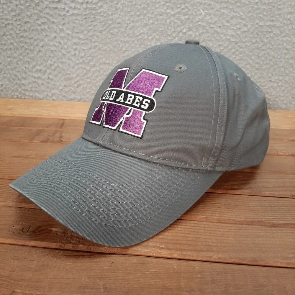 Memorial Old Abes‎ Hat Adult Gray Strap Back Dad Cap Eau Clarie Wisconsin Sports